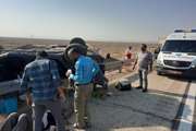حادثه رانندگی هولناک در اتوبان قم به تهران / بالگرد اورژانس قم به پرواز درآمد.